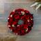 12" Unlit Red Wooden Rose Apple & Faux Pearl Artificial Valentines Wreath